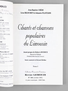 Chants et chansons populaires du Limousin. Tome I