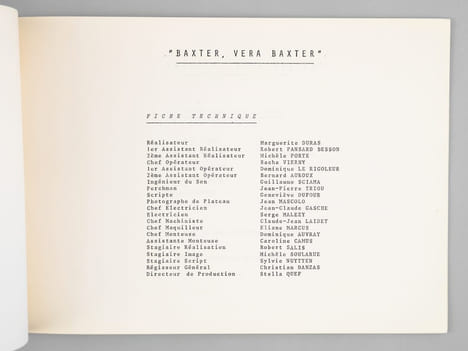 [ Dossier de presse original avec un texte inédit de Marguerite Duras : ] Baxter, Vera Baxter [ Edition originale ] L'Institut National d'Audio-Visuel ...