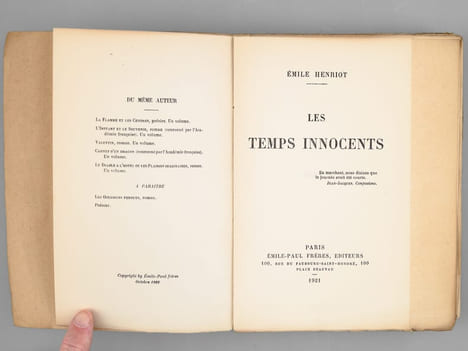 Les Temps Innocents [ Edition originale - Livre dédicacé par l'auteur ]. HENRIOT, Emile