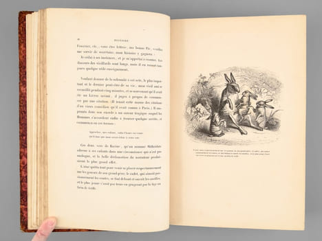 Scènes de la Vie Privée et Publique des Animaux. Etudes de Moeurs contemporaines (2 Tomes - Complet) [ Edition originale ]. GRANDVILLE ; STAHL, P.-J. ...