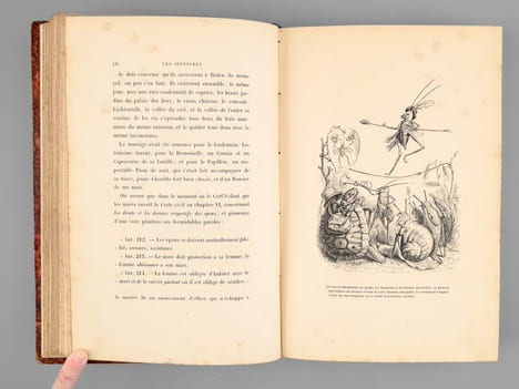 Scènes de la Vie Privée et Publique des Animaux. Etudes de Moeurs contemporaines (2 Tomes - Complet) [ Edition originale ]. GRANDVILLE ; STAHL, P.-J. ...