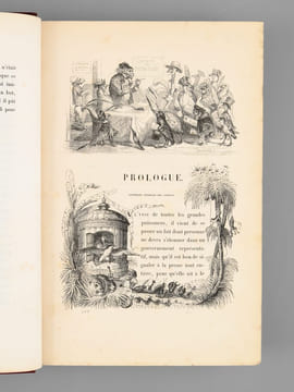 Scènes de la Vie Privée et Publique des Animaux. Etudes de Moeurs contemporaines (2 Tomes - Complet) [ Edition originale ]. GRANDVILLE ; STAHL, P.-J. ...