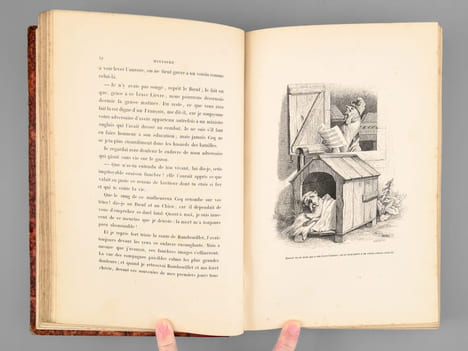 Scènes de la Vie Privée et Publique des Animaux. Etudes de Moeurs contemporaines (2 Tomes - Complet) [ Edition originale ]. GRANDVILLE ; STAHL, P.-J. ...
