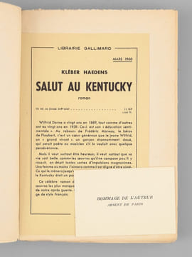 Salut au Kentucky [ Edition originale ]. HAEDENS, Kléber