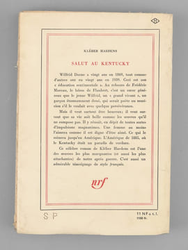 Salut au Kentucky [ Edition originale ]. HAEDENS, Kléber