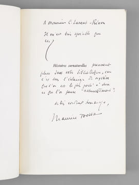 Histoires surnaturelles [ Livre dédicacé par l'auteur ]. TOESCA, Maurice