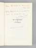 De la biologie à l'Ethique. Nouveaux pouvoirs de la Science. Nouveaux Devoirs de l'Homme. [ Livre signé par l'auteur - Envoi à Maurice Druon ]. ...