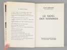 Le sang des hommes [ Livre signé par l'auteur - Envoi à Maurice Druon ]. BERNARD, Jean (1907-2006)