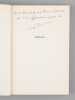 Vieillir , entretiens avec Antoine Hess [ Livre signé par l'auteur - Envoi à Maurice Druon ]. BERNARD, Jean (1907-2006)