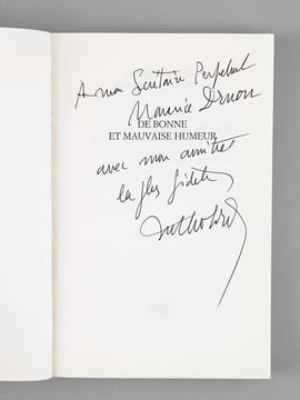 De Bonne et Mauvaise Humeur. Chroniques [ Livre dédicacé par l'auteur à Maurice Druon ]. MOHRT, Michel