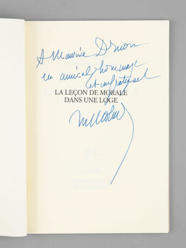La leçon de morale dans une loge [ Livre dédicacé par l'auteur à Maurice Druon ]. MOHRT, Michel