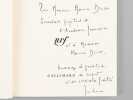 Discours de Réception de José Cabanis à l'Académie Française et réponse de Jacques de Bourbon Busset  [ Livre dédicacé par l'auteur à Maurice Druon ]. ...