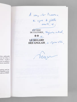 [ Lot de 3 livres sur la rencontre de la Chine et de l'Occident, dédicacés par l'auteur à Maurice Druon : ] L'Empire immobile où le Choc des Mondes - ...