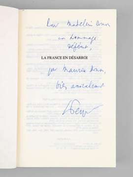 [ Lot de 3 essais dédicacés par l'auteur à Maurice Druon ] Les chevaux du Lac Ladoga - La France en désarroi. Entre les peurs et l'espoir - Du ...