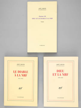 [ Lot de 3 livres dédicacés par l'auteur à Maurice Druon ] Dieu et la NRF 1909-1949 - Le diable et la NRF 1911-1951 - Autour de Dieu et le diable à la ...