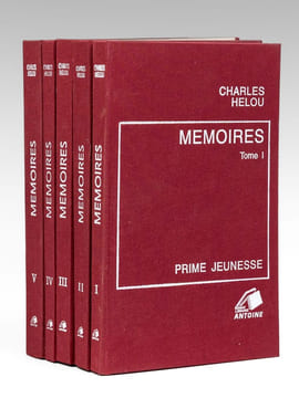 Mémoires (5 Tomes - Complet) [ Livre dédicacé par l'auteur à Maurice Druon ] Tome I : Prime jeunesse ; II : Présence palestinienne et accord du Caire ...