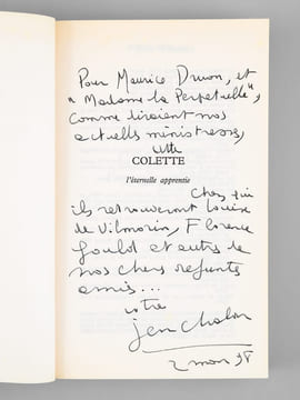 Colette l'éternelle apprentie [ Livre dédicacé par l'auteur à Maurice Druon ]. CHALON, Jean