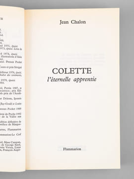 Colette l'éternelle apprentie [ Livre dédicacé par l'auteur à Maurice Druon ]. CHALON, Jean