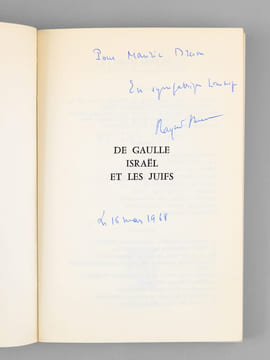 De Gaulle, Israël et les Juifs [ Livre dédicacé par l'auteur à Maurice Druon ]. ARON, Raymond