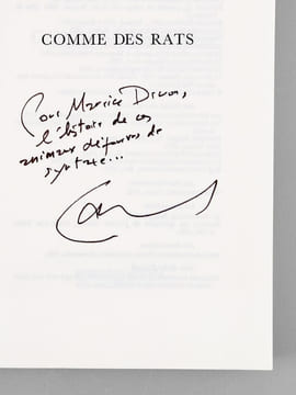 Comme des Rats. Roman [ Livre dédicacé par l'auteur à Maurice Druon ]. RAMBAUD, Patrick