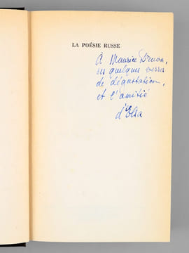 La Poésie russe. Edition bilingue [ Livre dédicacé par Elsa Triolet à Maurice Druon ] . TRIOLET, Elsa ; COLLECTIF