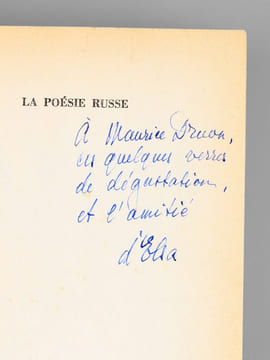 La Poésie russe. Edition bilingue [ Livre dédicacé par Elsa Triolet à Maurice Druon ] . TRIOLET, Elsa ; COLLECTIF