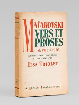 Maïakovski. Vers et Proses [ Livre dédicacé par Elsa Triolet à Maurice Druon ] . MAIAKOVSKI ; TRIOLET, Elsa 