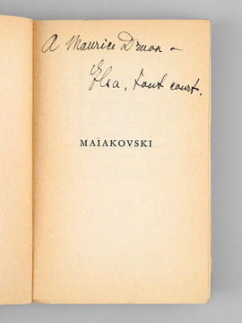 Maïakovski. Vers et Proses [ Livre dédicacé par Elsa Triolet à Maurice Druon ] . MAIAKOVSKI ; TRIOLET, Elsa 