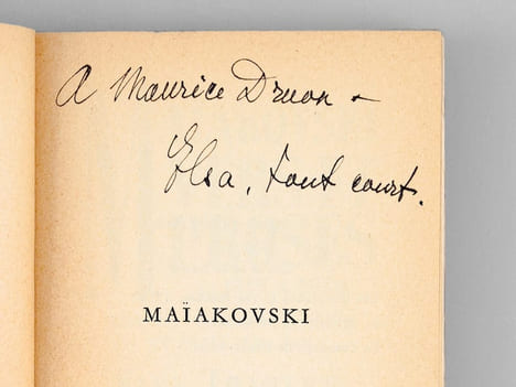Maïakovski. Vers et Proses [ Livre dédicacé par Elsa Triolet à Maurice Druon ] . MAIAKOVSKI ; TRIOLET, Elsa 