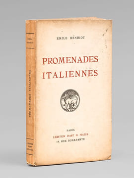 Promenades italiennes [ Livre dédicacé par l'auteur à Maurice Druon ]. HENRIOT, Emile