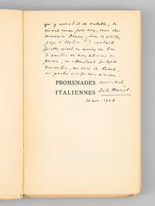 Promenades italiennes [ Livre dédicacé par l'auteur à Maurice Druon ]