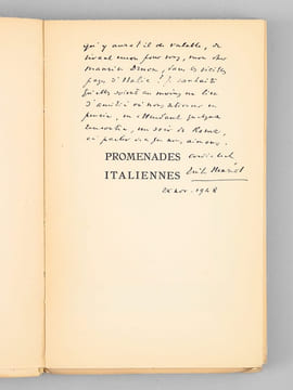 Promenades italiennes [ Livre dédicacé par l'auteur à Maurice Druon ]. HENRIOT, Emile
