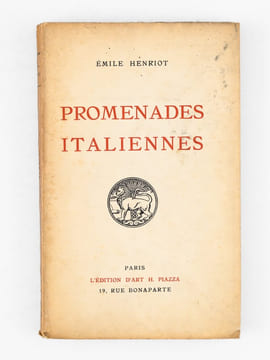 Promenades italiennes [ Livre dédicacé par l'auteur à Maurice Druon ]. HENRIOT, Emile
