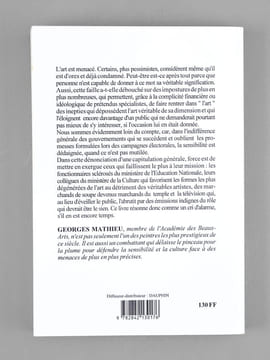 Le massacre de la sensibilité. [ Livre dédicacé par l'auteur à Maurice Druon ]. MATHIEU, Georges