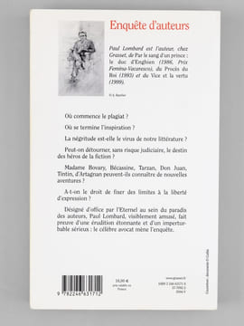 Enquête d'auteurs. La liberté d'écrire, d'Homère à nos jours [ Livre signé par l'auteur - Envoi à Maurice Druon ]. LOMBARD, Paul (1927-2017)