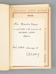 Sur ce Rivage... Récit [ Avec une carte d'envoi autographe signée par l'auteur à Maurice Druon ]