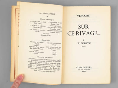 Sur ce Rivage... Récit [ Avec une carte d'envoi autographe signée par l'auteur à Maurice Druon ]
