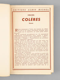 Colères. Roman [ Livre dédicacé par l'auteur à Maurice Druon ]