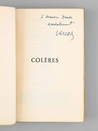 Colères. Roman [ Livre dédicacé par l'auteur à Maurice Druon ]