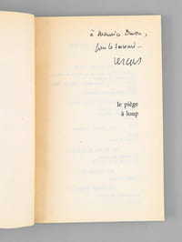 Le piège à Loup. Récit [ Livre dédicacé par l'auteur à Maurice Druon ]