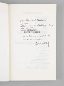 Madame... de Saint-Sulpice. Roman [ Livre signé par l'auteur - Envoi à Maurice Druon ]