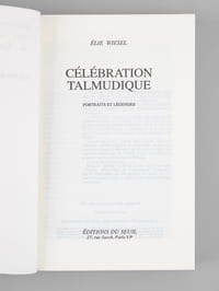 Célébration talmudique - portraits et légendes  [ Livre signé par l'auteur - Envoi à Maurice Druon ]
