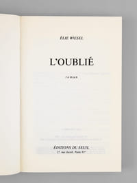 L'oublié - roman [ Livre signé par l'auteur - Envoi à Maurice Druon ]
