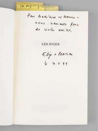 Les Juges [ Livre signé par l'auteur - Envoi à Maurice Druon ]