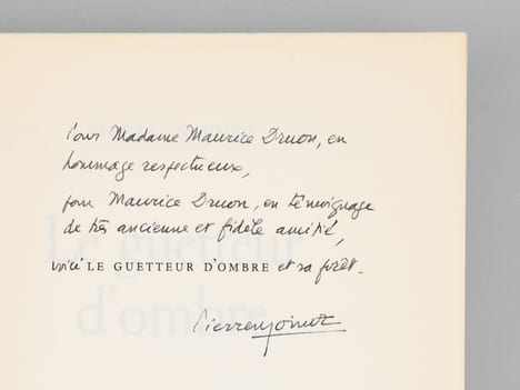 Le Guetteur d'Ombre  [ Livre signé par l'auteur - Envoi à Maurice Druon ]. MOINOT Pierre (1920-2007)