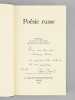 Po&eacute;sie russe. Anthologie du XVIIIe au XXe si&egrave;cle pr&eacute;sent&eacute; par Efim Etkind [ Livre d&eacute;dicac&eacute; par l'auteur &agrave; Maurice Druon ]. ETKIND, Efim