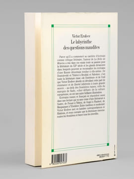 Le labyrinthe des questions maudites. Essais [ Livre dédicacé par l'auteur à Maurice Druon ]. EROFEEV, Victor