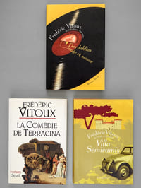 [ Lot de 6 romans dédicacés par l'auteur à Maurice Druon ] Un Film avec elle - Clarisse - Le roman de Figaro - La Comédie de Terracina - Des Dahlias rouge et mauve
