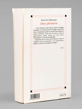 Adieu, phénomène [ Livre dédicacé par l'auteur à Maurice Druon ]. DORMANN, Geneviève