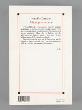 Adieu, phénomène [ Livre dédicacé par l'auteur à Maurice Druon ]. DORMANN, Geneviève